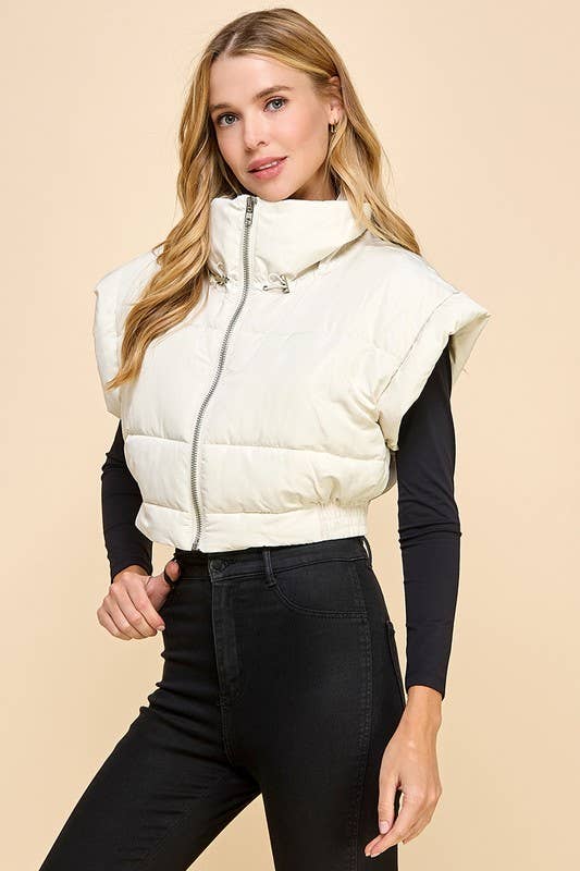 Cropped Puffer Vest