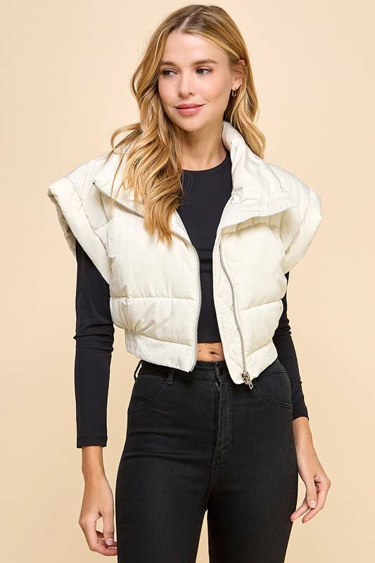 Cropped Puffer Vest